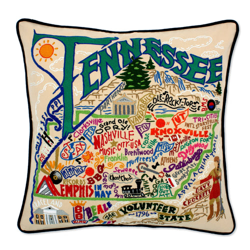 Tennessee Hand-Embroidered Pillow Pillow catstudio