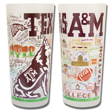 Load image into Gallery viewer, Texas A&amp;M University Collegiate Drinking Glass Glass catstudio
