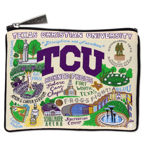 Texas Christian University (TCU) Collegiate Zip Pouch Pouch catstudio 