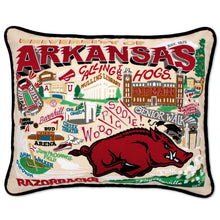Load image into Gallery viewer, University of Arkansas Collegiate Embroidered Pillow Pillow catstudio 
