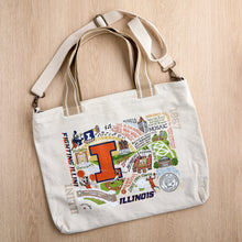 Load image into Gallery viewer, University of Illinois Collegiate Tote Bag Collegiate Collegiate Tote Bag catstudio 
