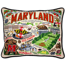 Load image into Gallery viewer, University of Maryland Collegiate Embroidered Pillow Pillow catstudio 
