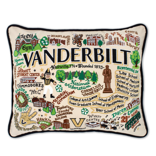 Vanderbilt University Collegiate Embroidered Pillow Pillow catstudio