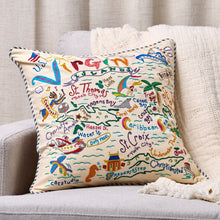 Load image into Gallery viewer, Virgin Islands Hand-Embroidered Pillow Pillow catstudio 
