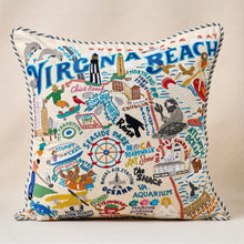 Load image into Gallery viewer, Virginia Beach Hand-Embroidered Pillow Pillow catstudio 
