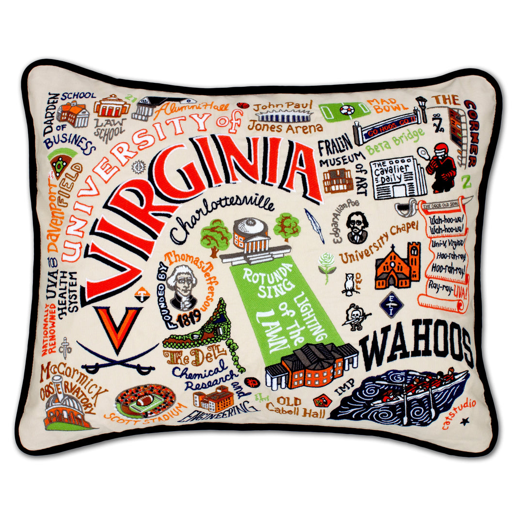 Virginia, University of Collegiate Embroidered Pillow Pillow catstudio 