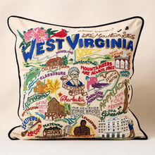 Load image into Gallery viewer, West Virginia Hand-Embroidered Pillow Pillow catstudio 
