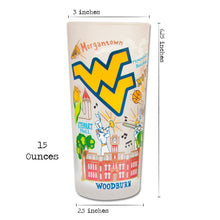 Load image into Gallery viewer, West Virginia University Collegiate Drinking Glass Glass catstudio
