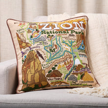 Load image into Gallery viewer, Zion Hand-Embroidered Pillow Pillow catstudio 

