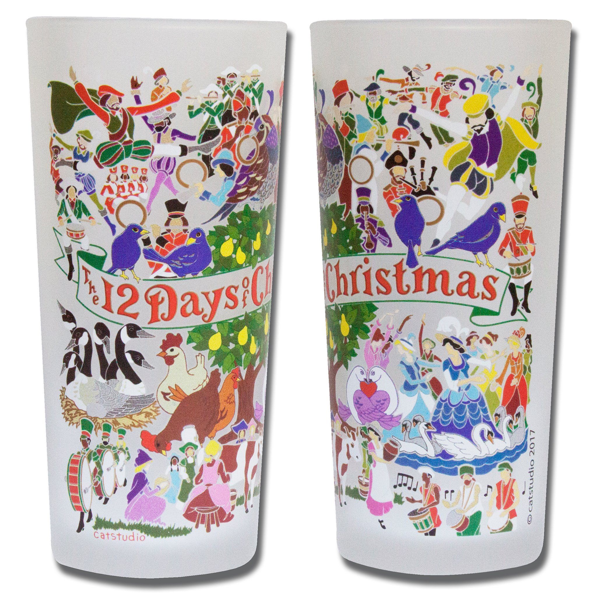 12 days of christmas tumblers 12 Days of Christmas Drinking Glass
