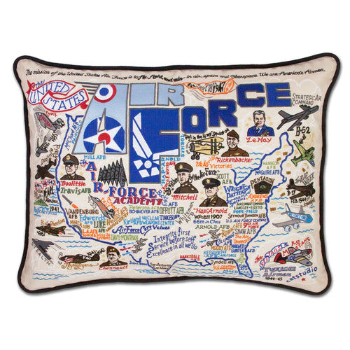 Air Force Embroidered Pillow - catstudio