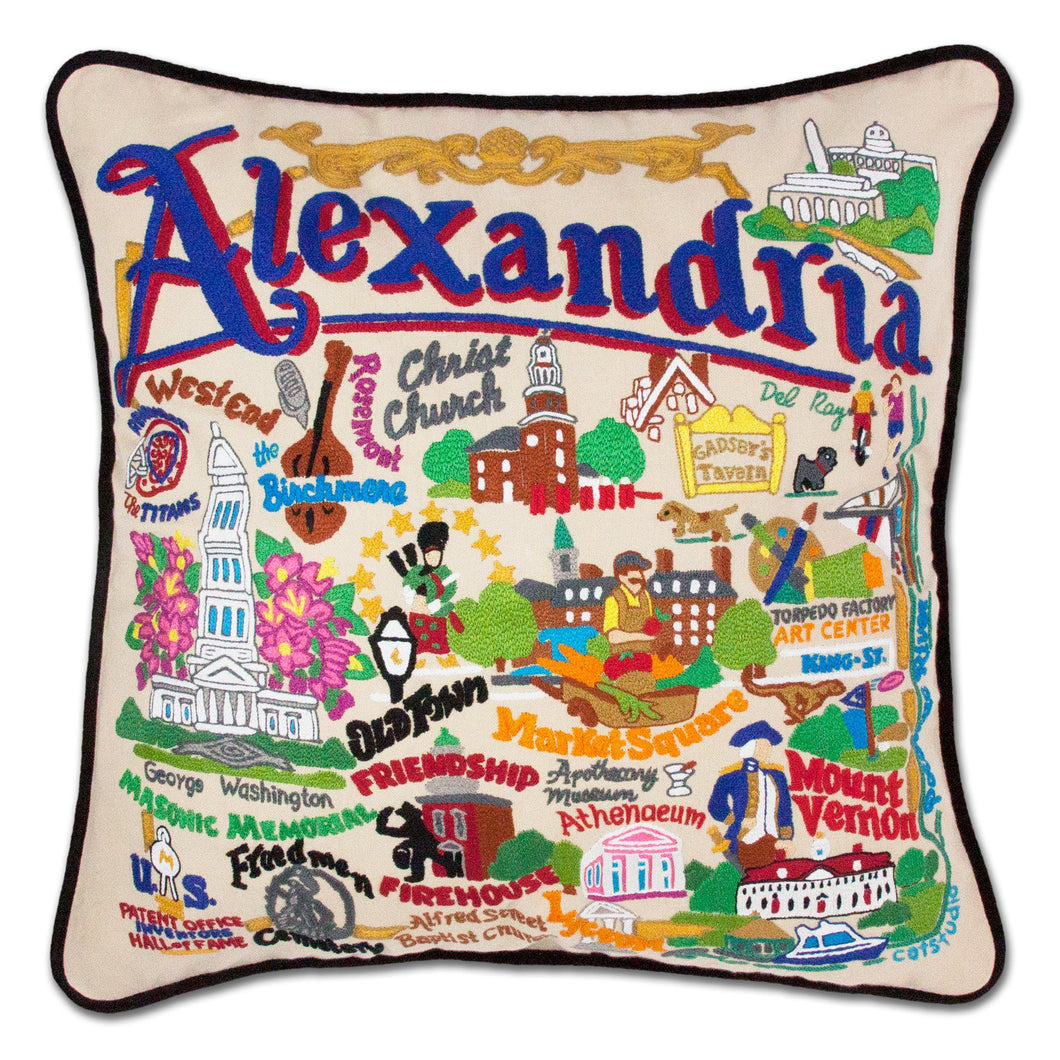Alexandria Hand-Embroidered Pillow - catstudio
