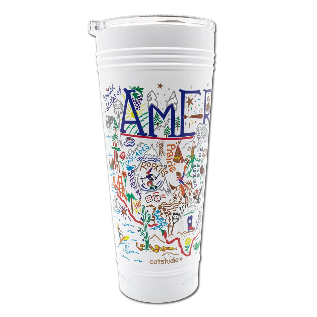 America Thermal Tumbler in White - Limited Edition! Thermal Tumbler catstudio 