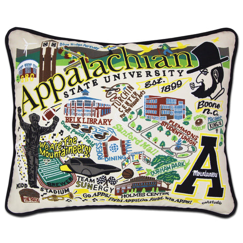 Appalachian State University Collegiate Embroidered Pillow Pillow catstudio