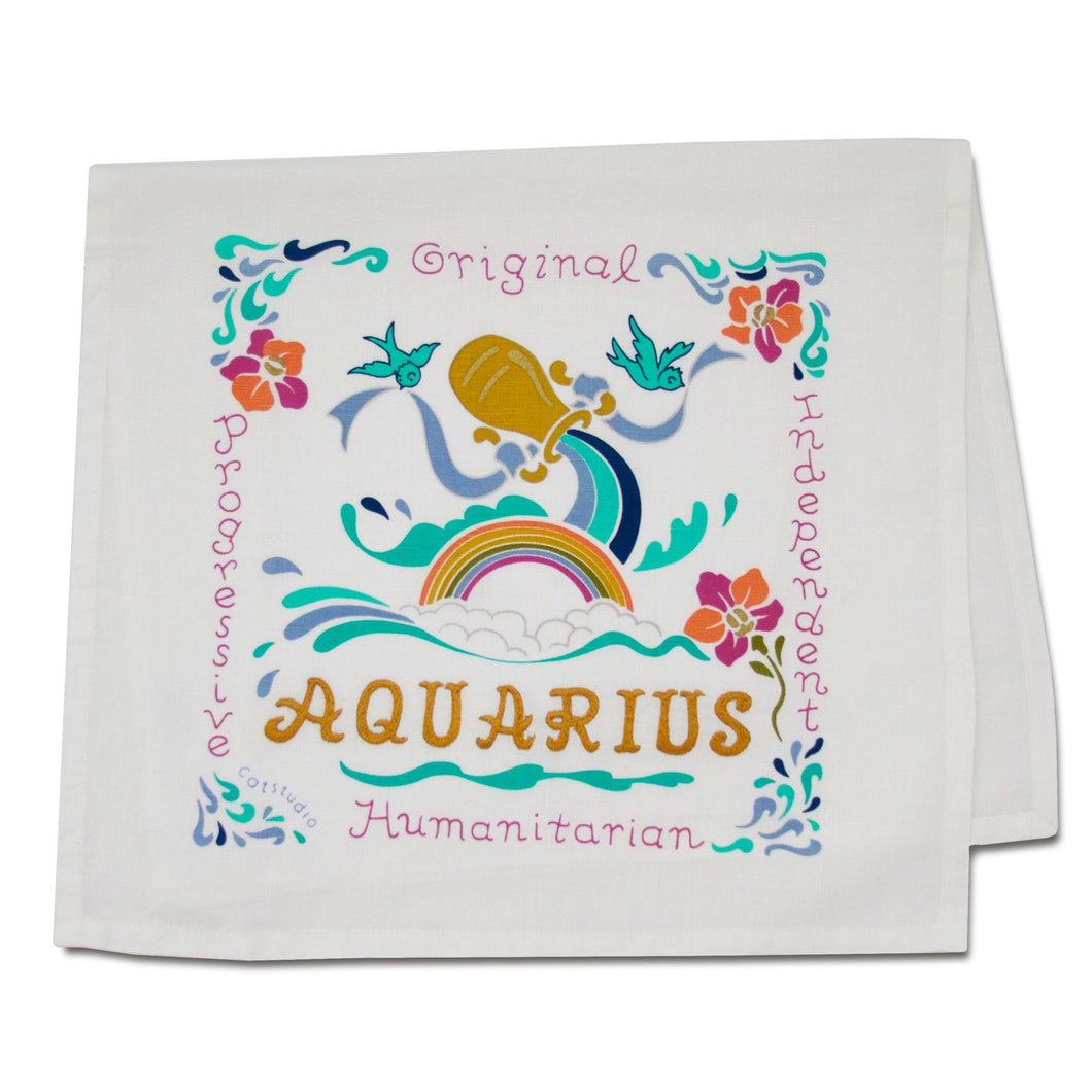 Aquarius Astrology Dish Towel Dish Towel catstudio