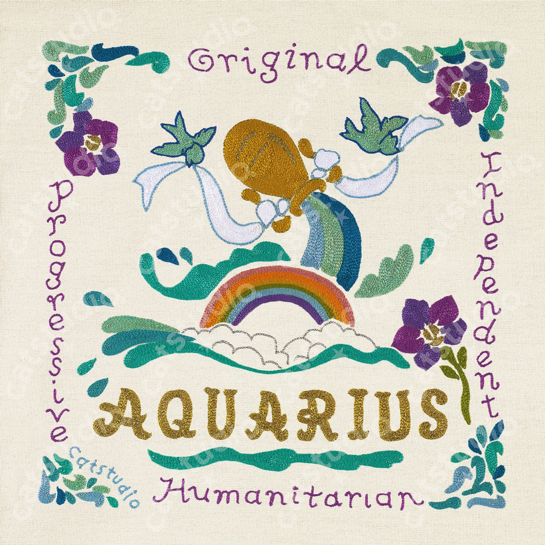 Aquarius Astrology Fine Art Print - catstudio