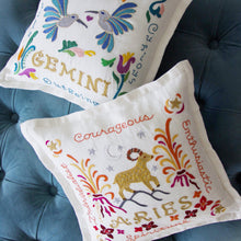 Load image into Gallery viewer, Aries Astrology Hand-Embroidered Pillow - catstudio
