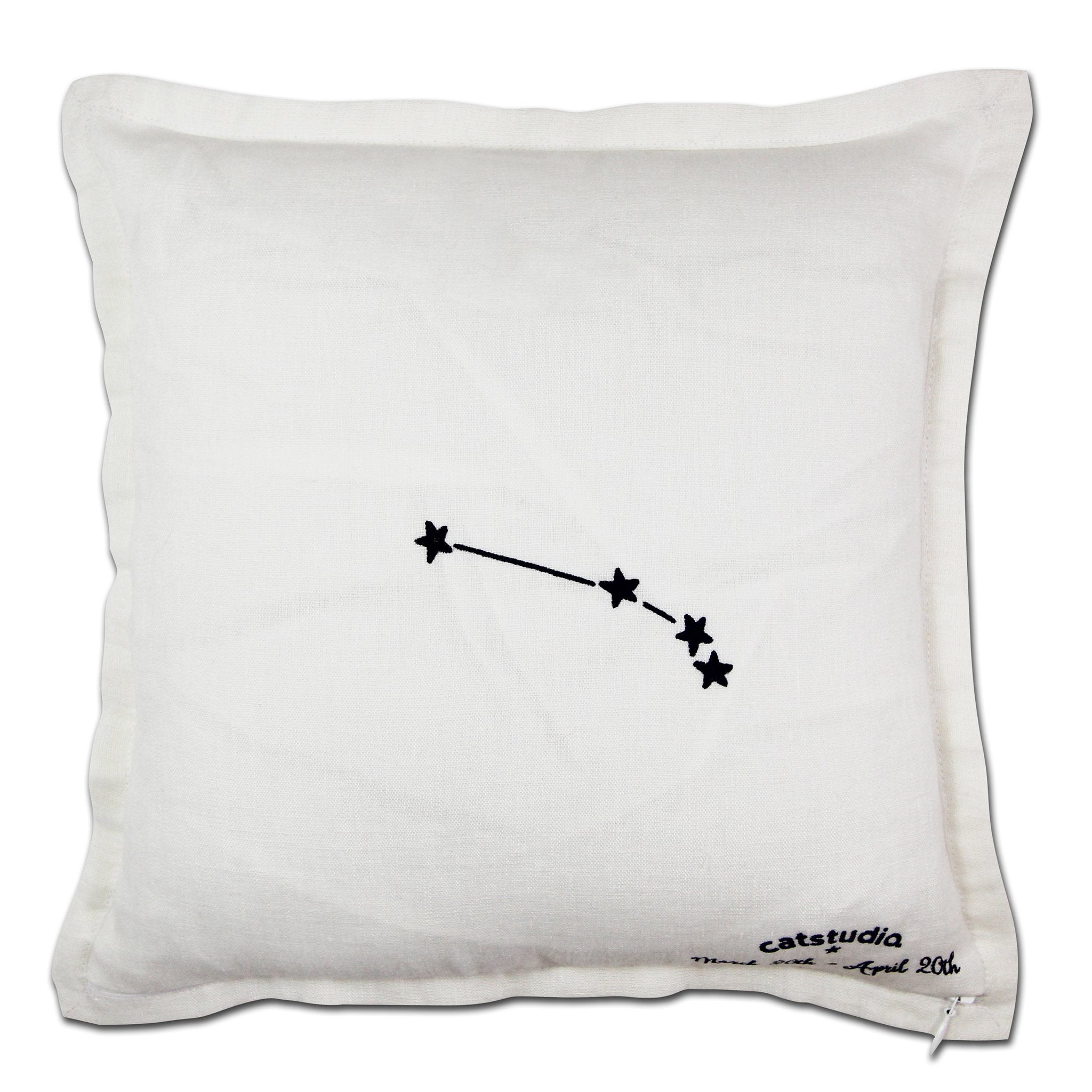 Aries Hand-Embroidered Pillow | Astrology Collection by catstudio ...