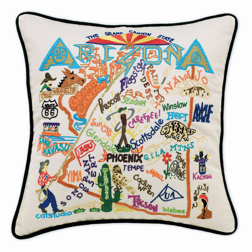 Arizona Hand-Embroidered Pillow - catstudio