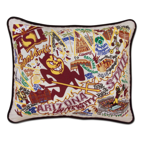 Arizona State University Collegiate Embroidered Pillow - catstudio