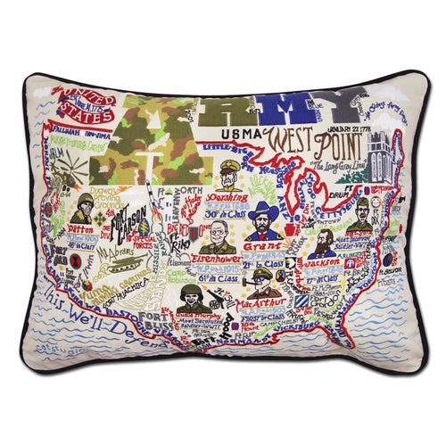 Army XL Hand-Embroidered Pillow - catstudio