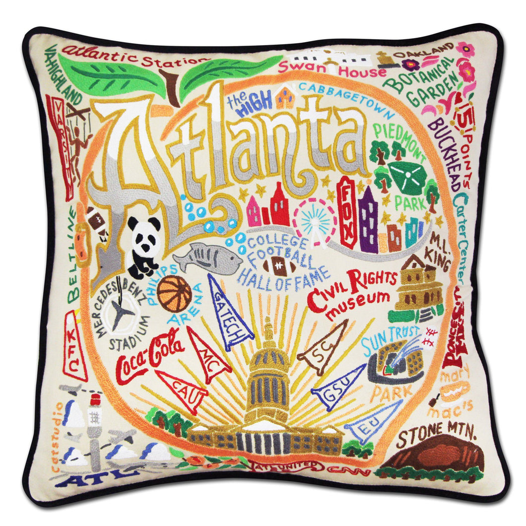 Atlanta XL Hand-Embroidered Pillow - catstudio