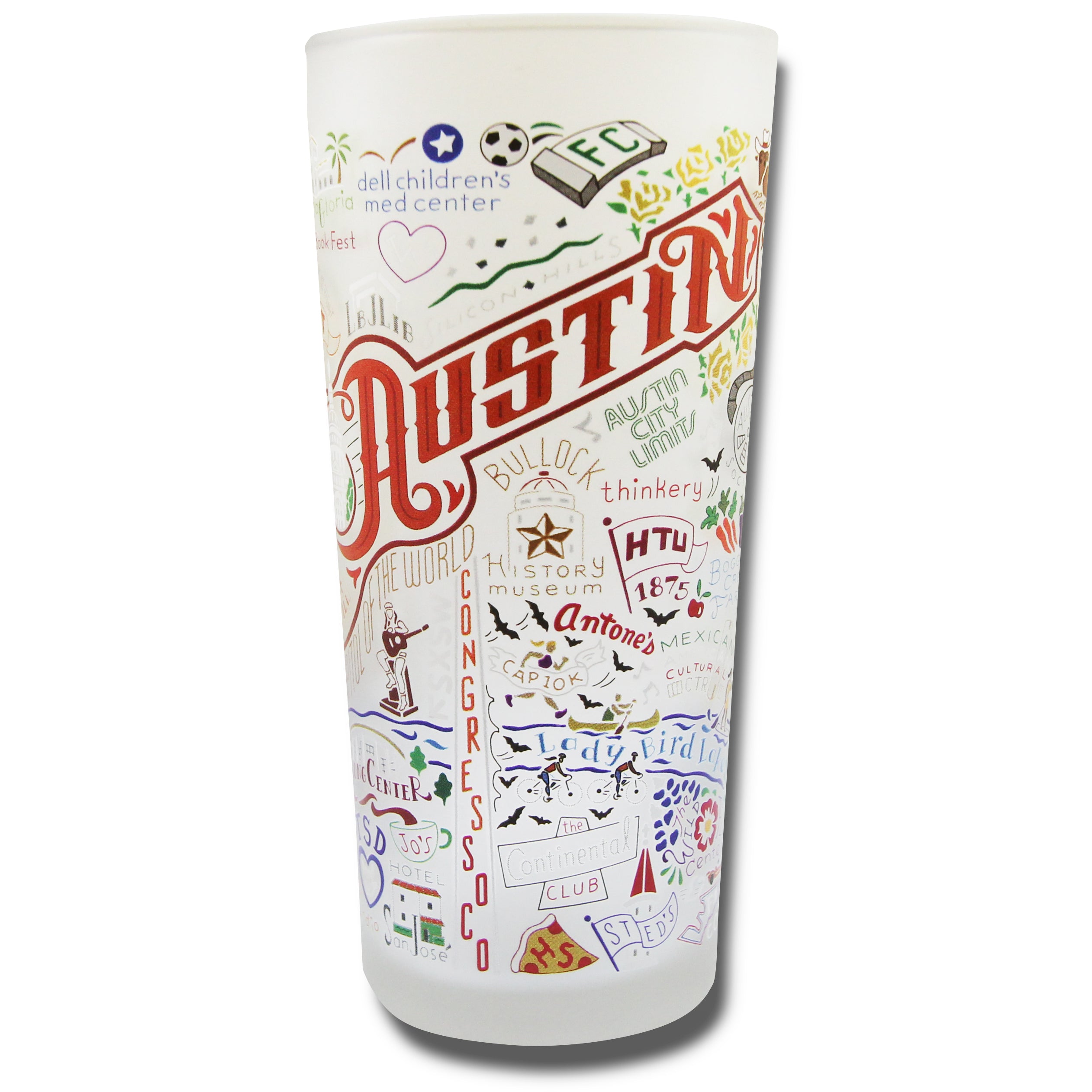 Austin Drinking Glass Texas Collection by catstudio catstudio