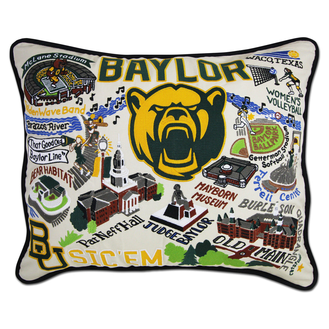 Baylor University Collegiate Embroidered Pillow Pillow catstudio
