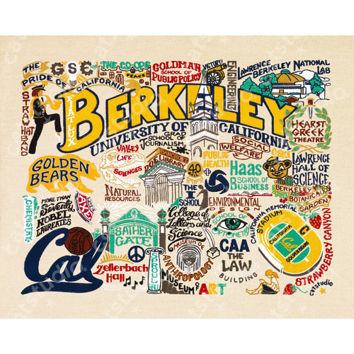 Berkeley, UC (Cal) Collegiate Fine Art Print Art Print catstudio 