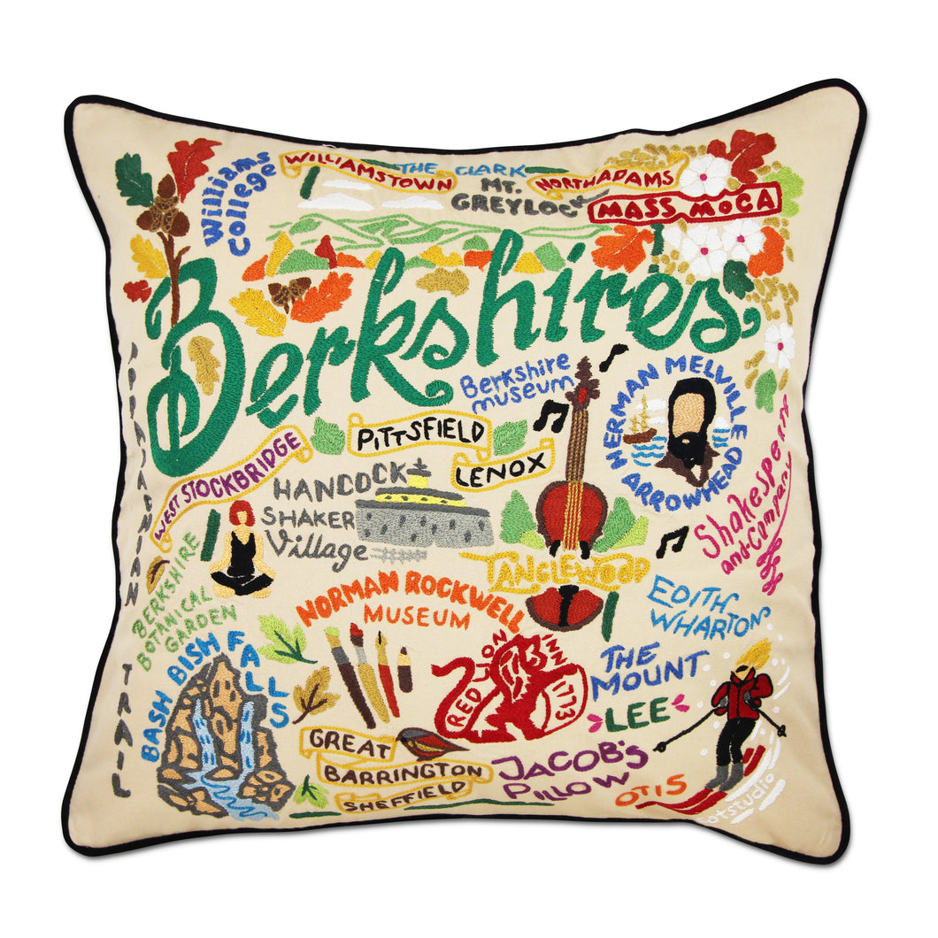 Berkshires Hand-Embroidered Pillow Pillow catstudio 