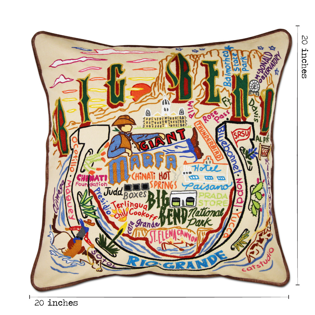Big Bend Hand-Embroidered Pillow | National Parks Collection by