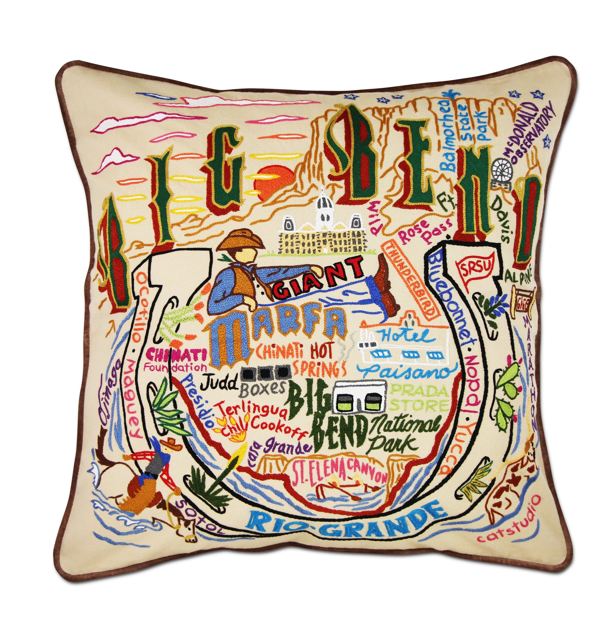 Big Bend Hand-Embroidered Pillow | National Parks Collection by