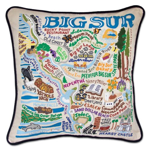 Big Sur Hand-Embroidered Pillow - catstudio