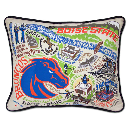 Boise State University Collegiate Embroidered Pillow - catstudio