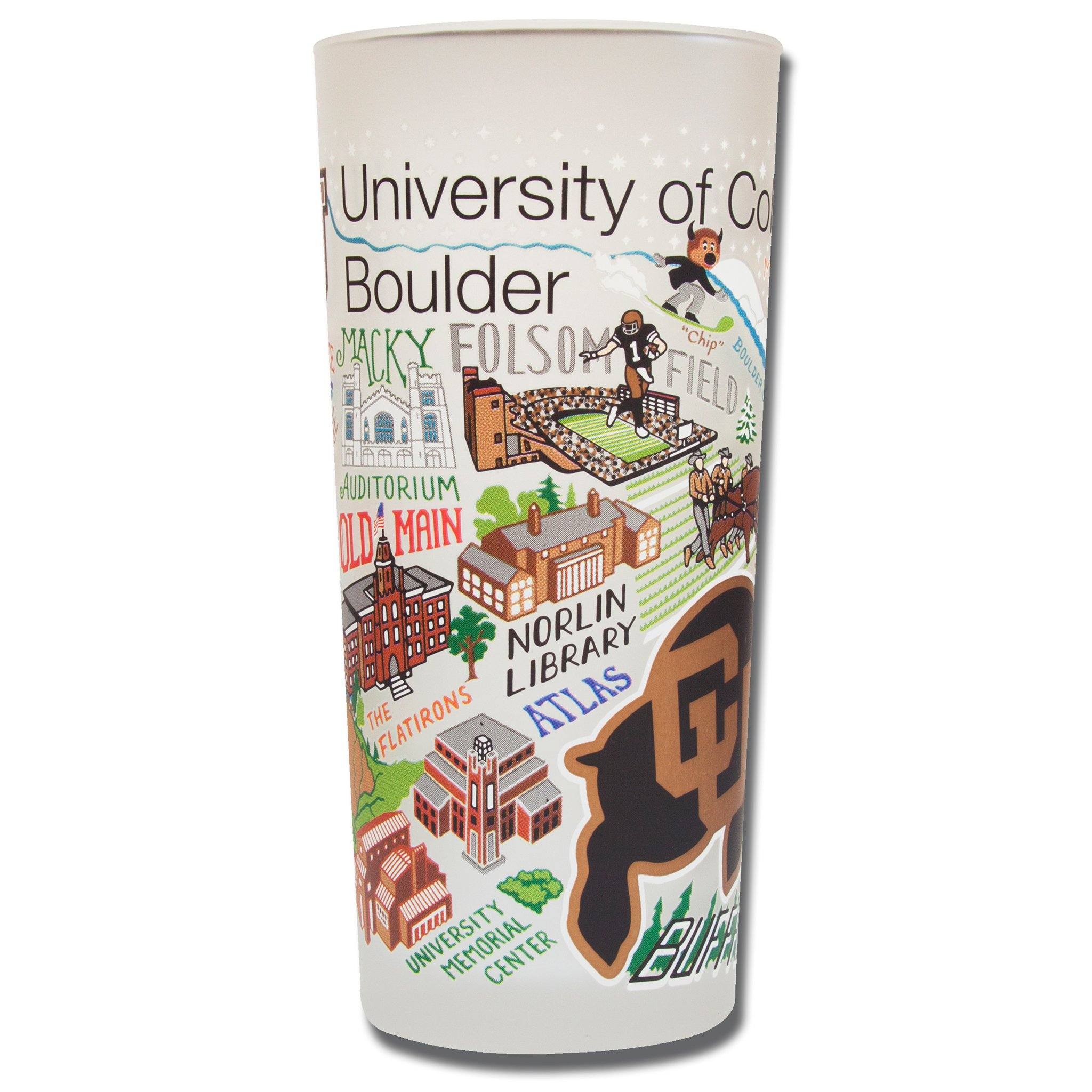 Boulder, University of Colorado Collegiate Drinking Glass