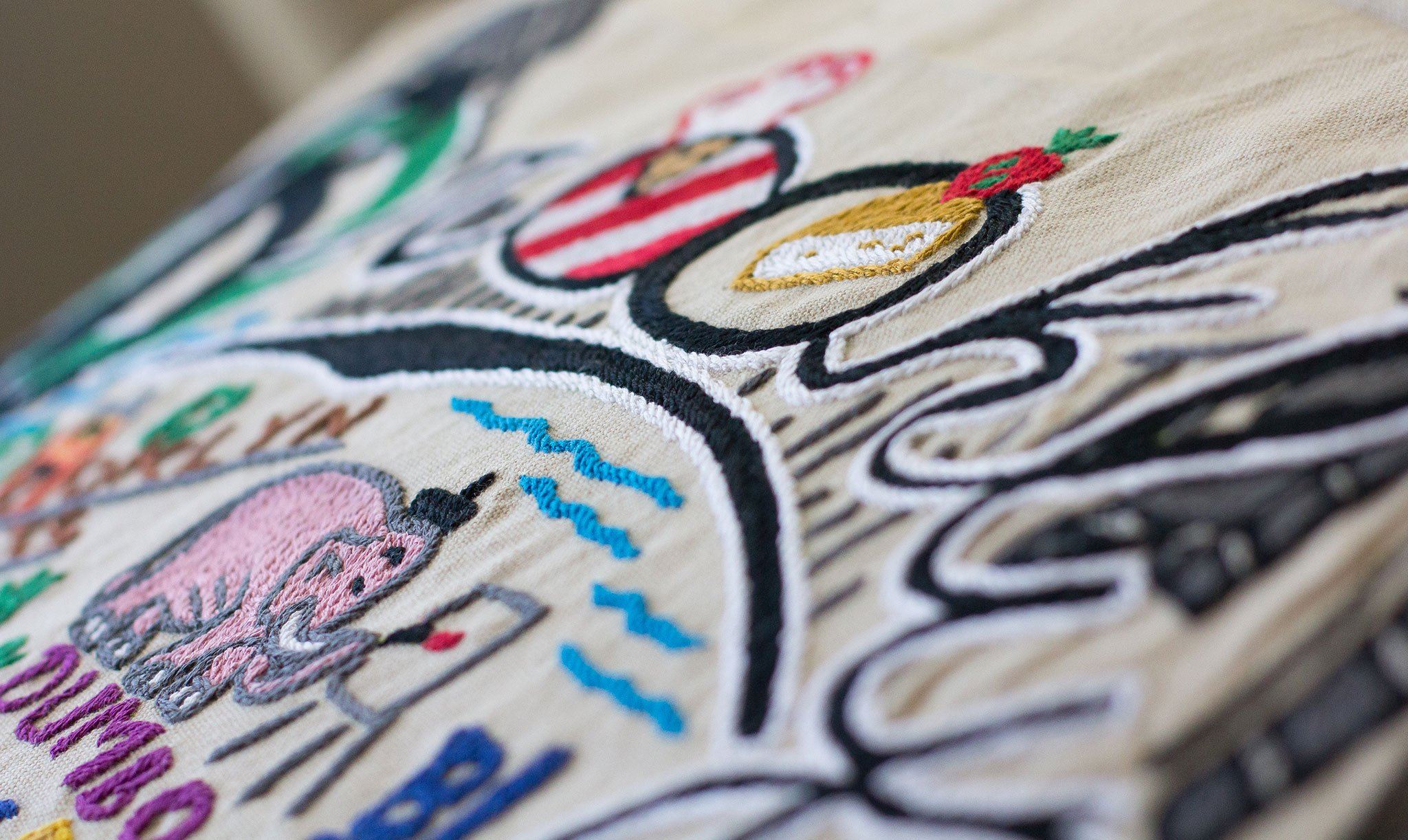 Brooklyn Hand-Embroidered Pillow | New York Collection by