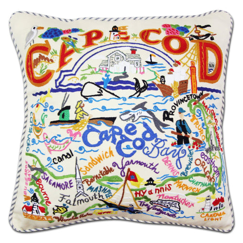 Cape Cod Hand-Embroidered Pillow - catstudio