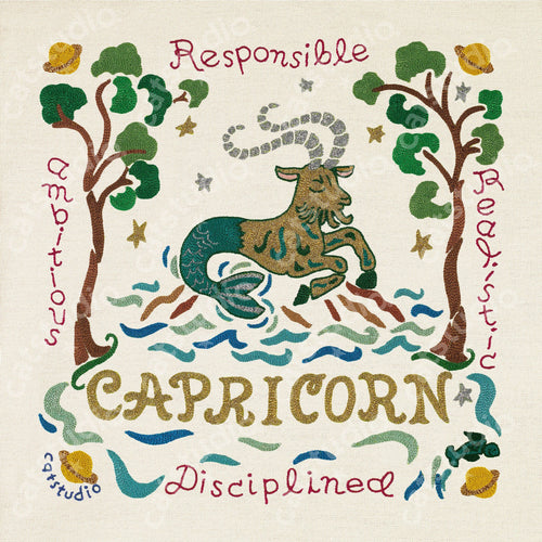 Capricorn Astrology Fine Art Print - catstudio