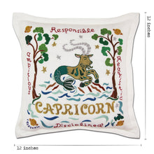Load image into Gallery viewer, Capricorn Astrology Hand-Embroidered Pillow Pillow catstudio
