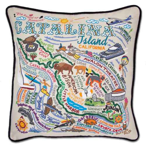 Catalina Hand-Embroidered Pillow - catstudio