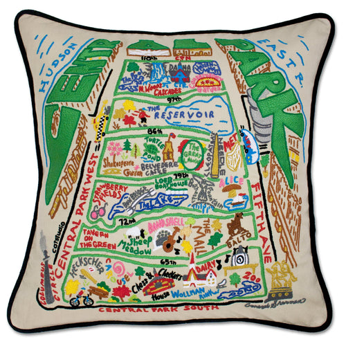 Central Park Hand-Embroidered Pillow - catstudio