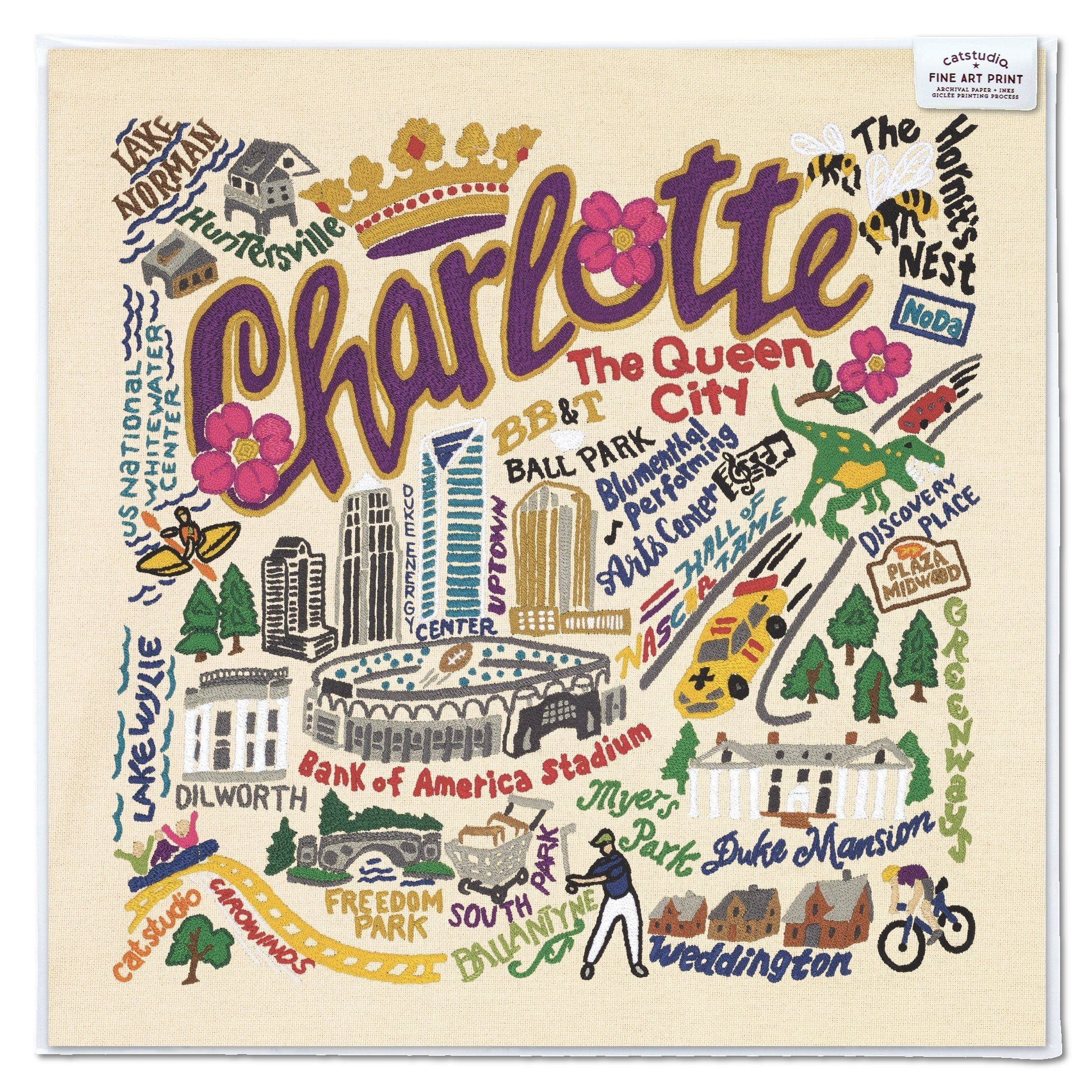 Charlotte アートグラフ Charlotte Fine Art Print | North Carolina Collection by catstudio
