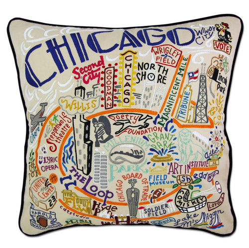 Chicago Hand-Embroidered Pillow Pillow catstudio