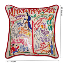 Load image into Gallery viewer, Christmas Carol Hand-Embroidered Pillow
