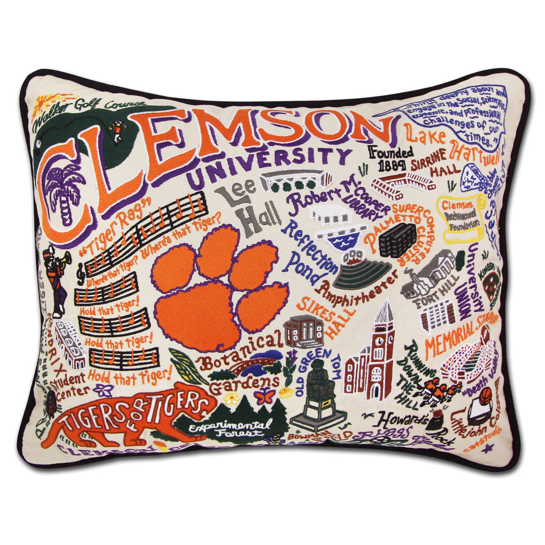 Clemson University Collegiate Embroidered Pillow Pillow catstudio 