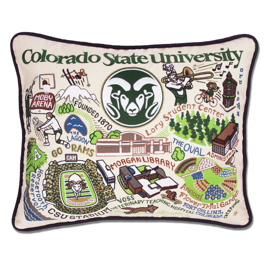 Colorado State University Collegiate Embroidered Pillow - catstudio