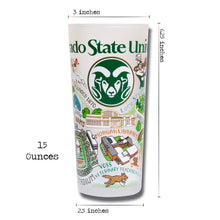 Load image into Gallery viewer, Colorado State University Collegiate Drinking Glass - catstudio 
