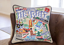 Load image into Gallery viewer, Detroit Hand-Embroidered Pillow - catstudio

