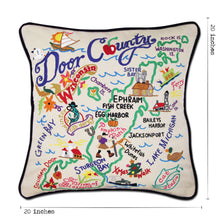 Load image into Gallery viewer, Door County Hand-Embroidered Pillow Pillow catstudio
