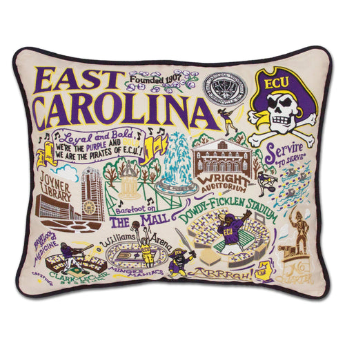 East Carolina University Collegiate Embroidered Pillow - catstudio